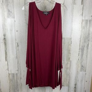 Lulus Shirt Dress Slit Arm Red Size M NWT
